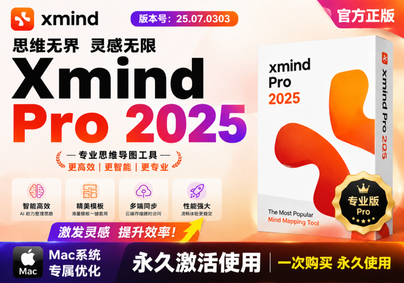 Xmind Pro 2025思维导图-Mac-福森网